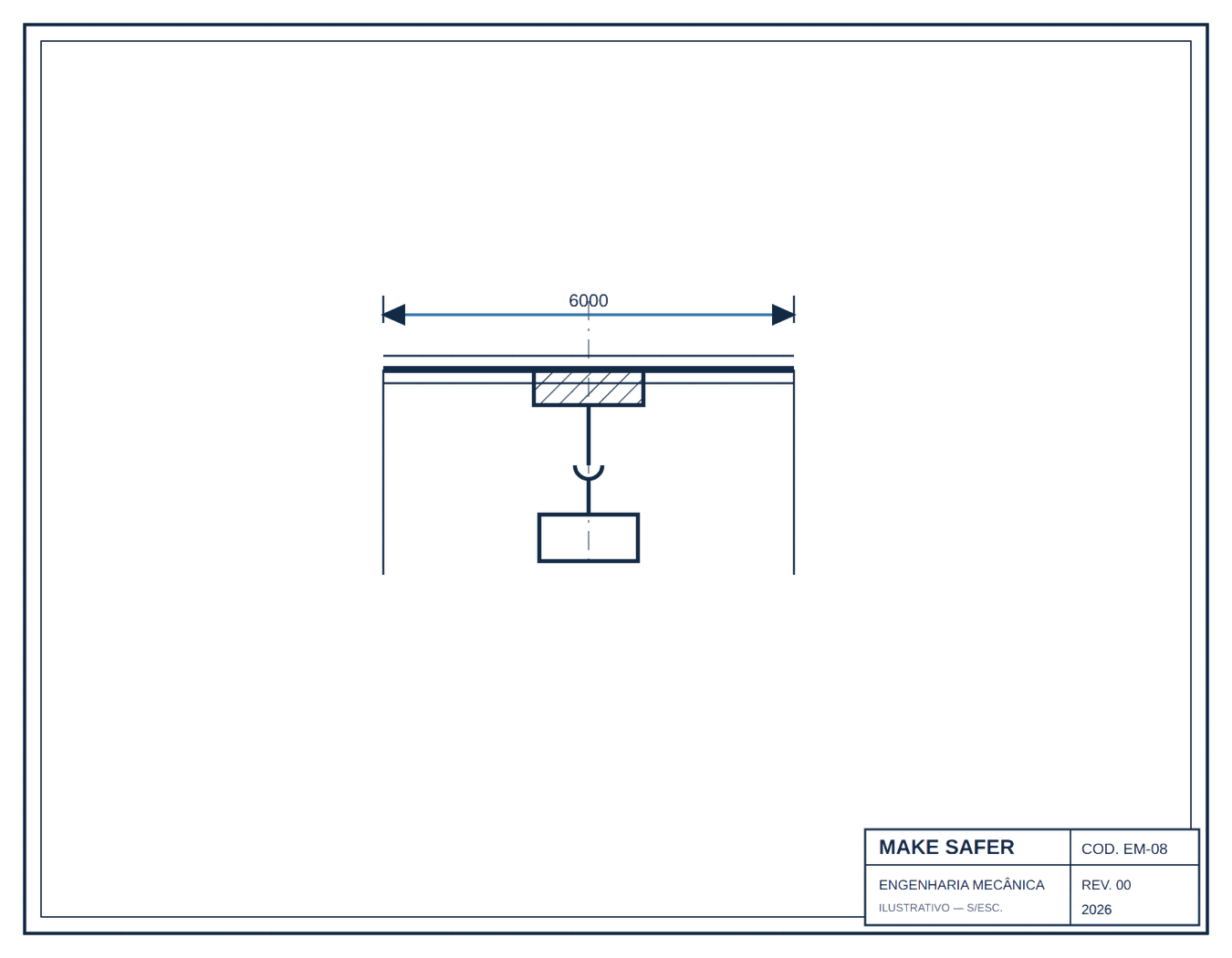 Desenho técnico de ponte rolante